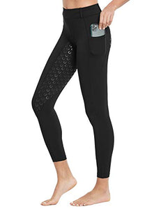 FitsT4 Women's Fleece Lined Riding Breeches Winter Equestrian Pants  Silicone Horseback Riding Tights Cell Pocket Black XS : :  Clothing, Shoes & Accessories